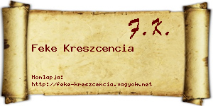 Feke Kreszcencia névjegykártya
